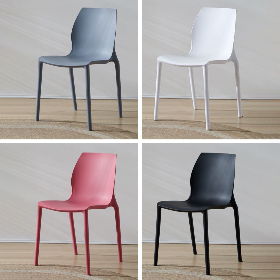 Contemporary Plastic Dining Room Chair Multicolor Stackable Side Chair