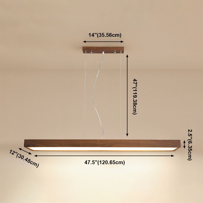 Rectangle Chandelier Lighting Fixtures Contemporary Wood 1 Light Island Chandelier
