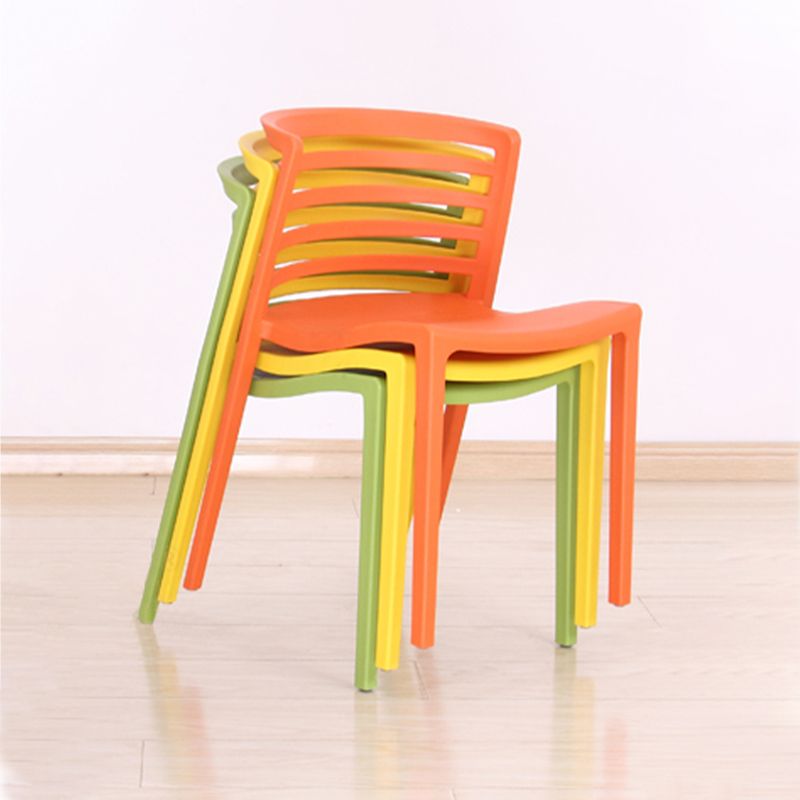 Contemporary Style Armless Chair Plastic Side Chair for Dining Room