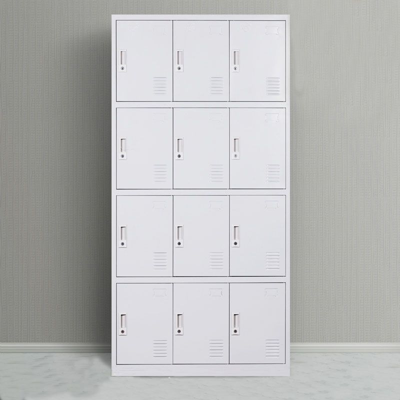 Contemporary Style Wardrobe Armoire Metal Non-Hanging Armoire with Locks