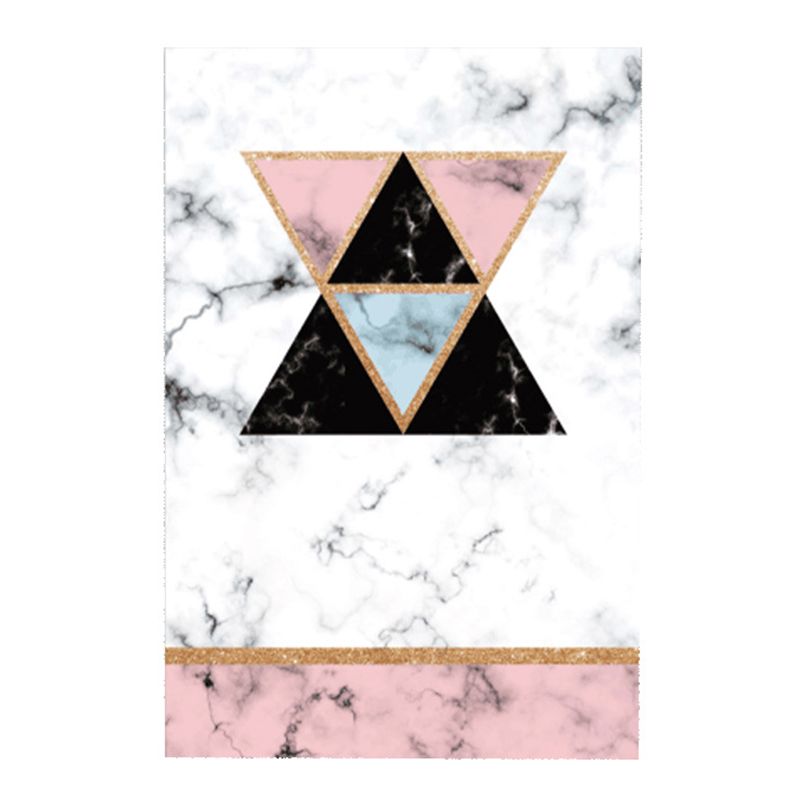Pink Geometric Rug Polyester Modern Rug Stain Resistant Rug for Home Decoration