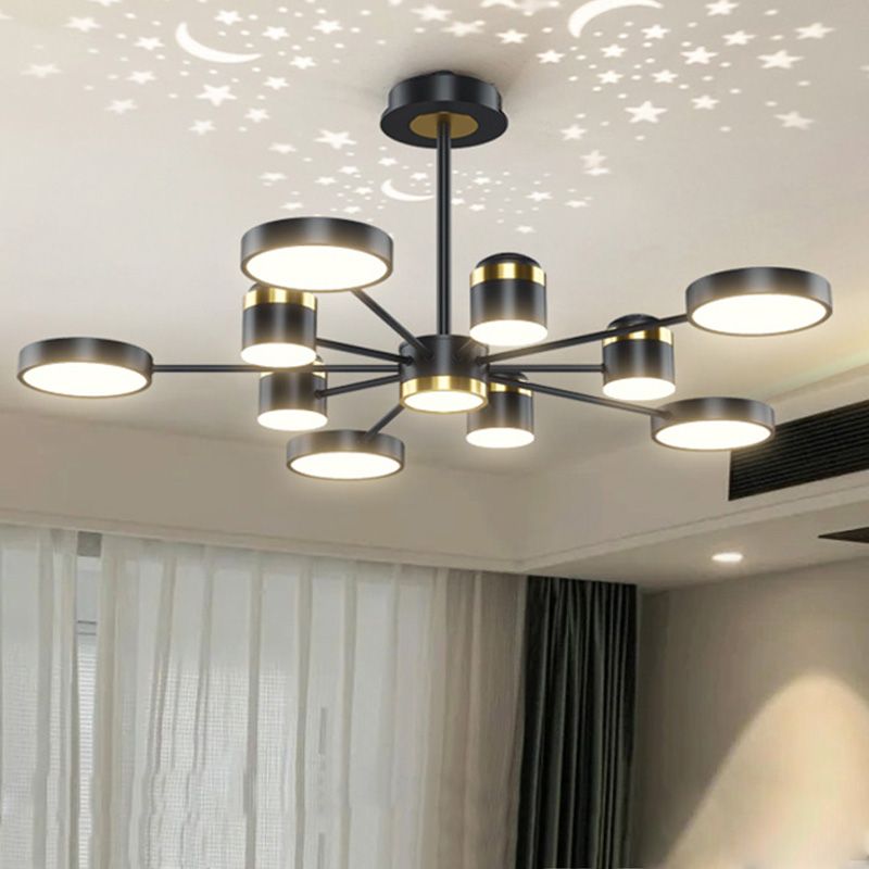 Moderno lampadario in metallo leggero a led aderente ciondolo a soffitto acrilico per soggiorno sala da pranzo