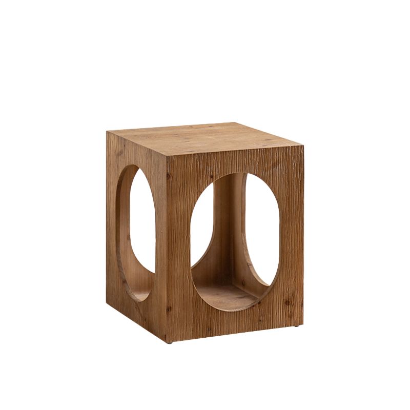Geometric Shape Accent Side Table Wooden Simple Bedroom End Table