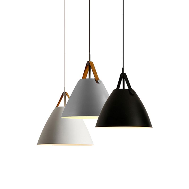 Forme du cône de style moderne Métal de lampe de suspension 1 Lumières éclairées pour le café
