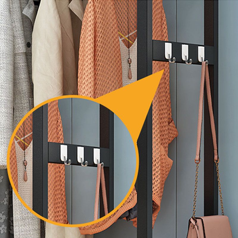 Modern Style Coat Rack Metal Frame Multi-layer Shelve Design Free Standing Coat Rack