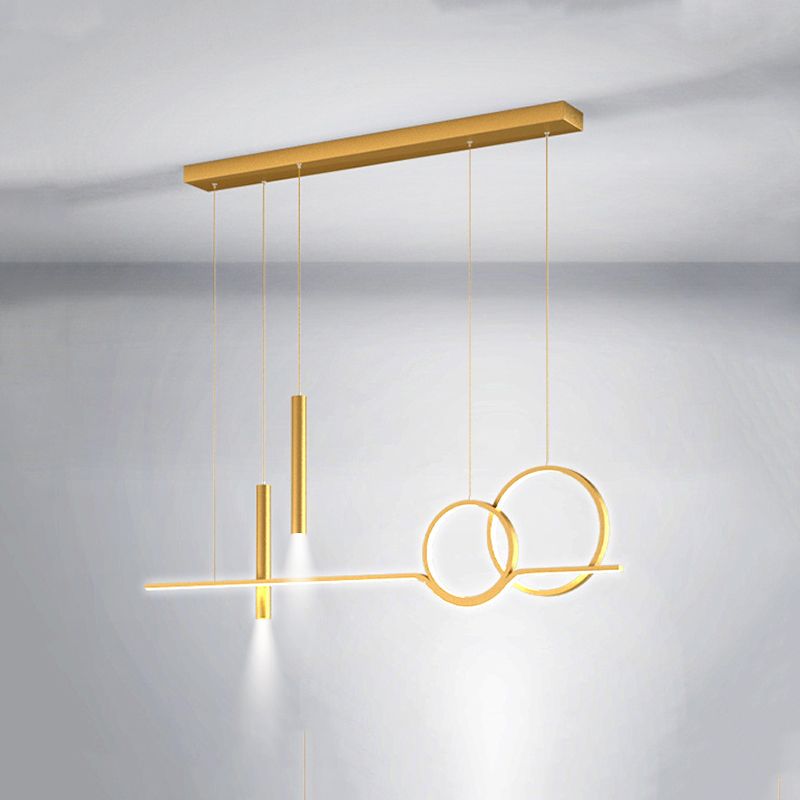 Multiple-Light Geometric Island Light Fixtures Modern Metal Island Pendant Dining Room