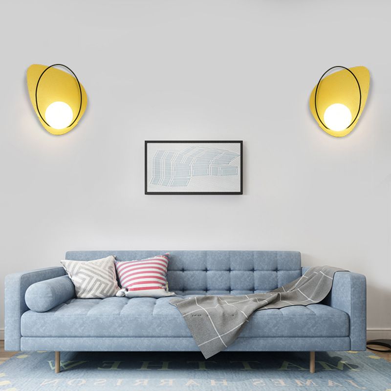 Postmodern Wall Lamp 1-Light Wall Mount Lamp with Glass Shade for Bedroom