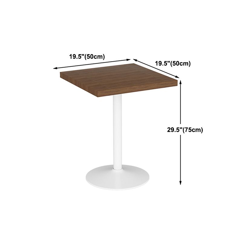 Mesa de comedor marrón de madera maciza, mesa de cocina industrial con base de pedestal de metal