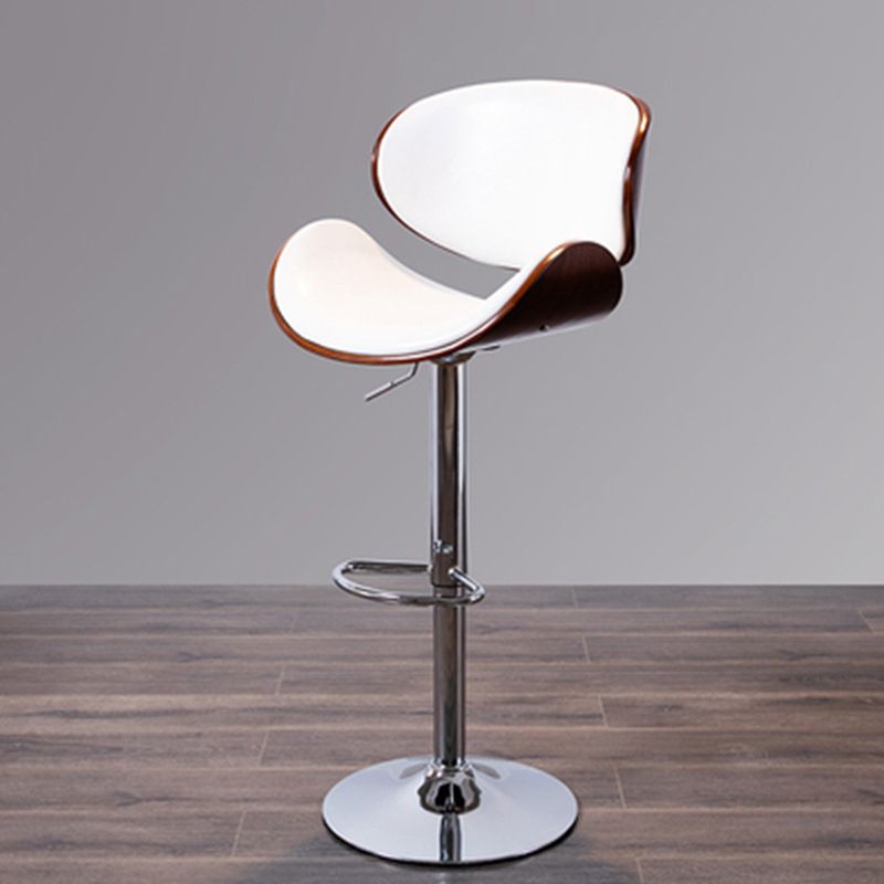 Contemporary Adjustable Height Swivel Bucket Bar Stool with Footrest