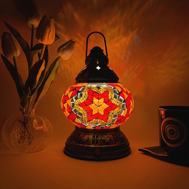 Lampe de Table en verre de Style turc, lampe de bureau marocaine Vintage pour salon