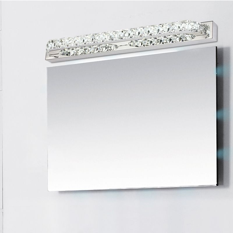 Vanité de salle de bain linéaire lumière claire / champagne Crystal 16 "/ 22" L LED mural contemporain LED en lumière chaude / blanche