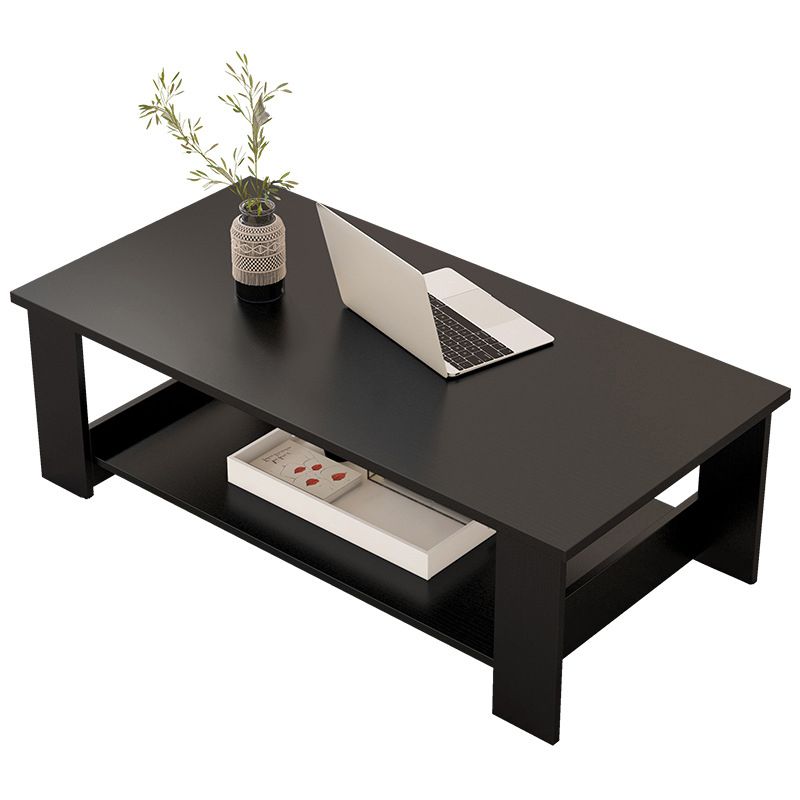 Modern Manufactured Wood Coffee Table with Storage Rectangular Cocktail Table