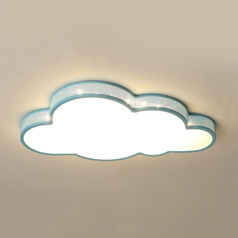 Kid Bedroom Cloud-Themed Ceiling Flush Mount   Acrylic Art Deco Flush Mount Ceiling Light