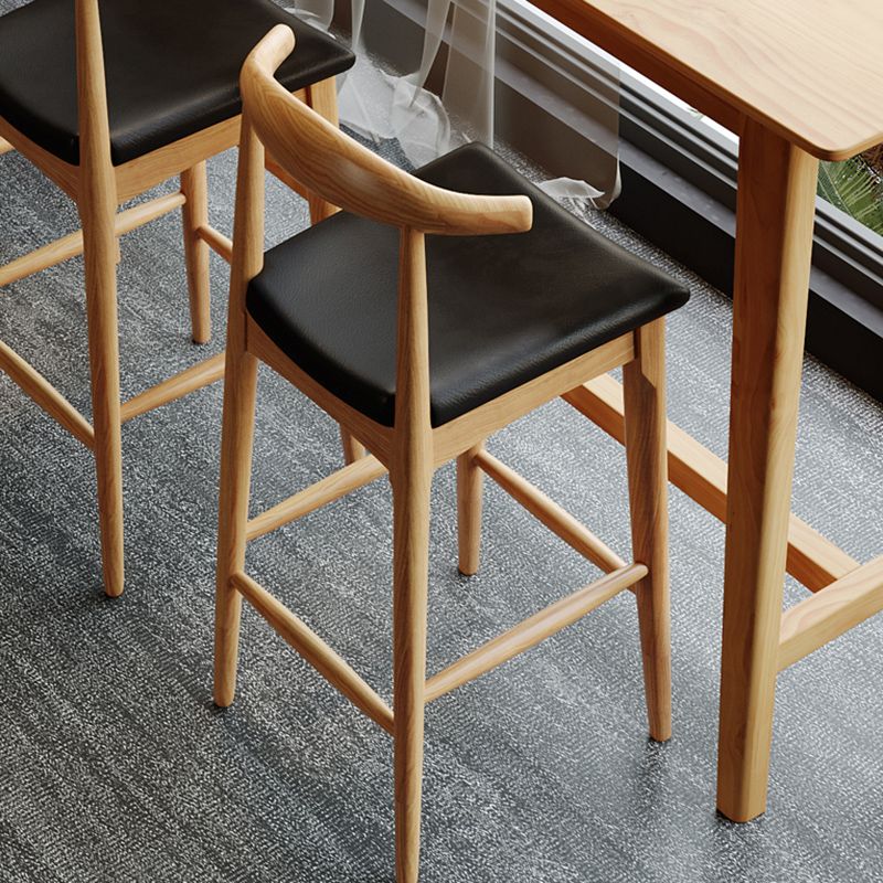 1/4 Pieces Table and Stool Set Modern Solid Wood Pub Dining Set