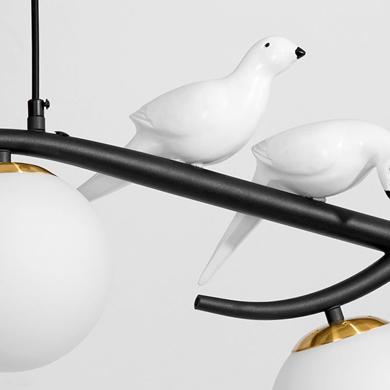 Contemporary Glass Island Lighting Fixture Creative Hanging Light for Dining Room