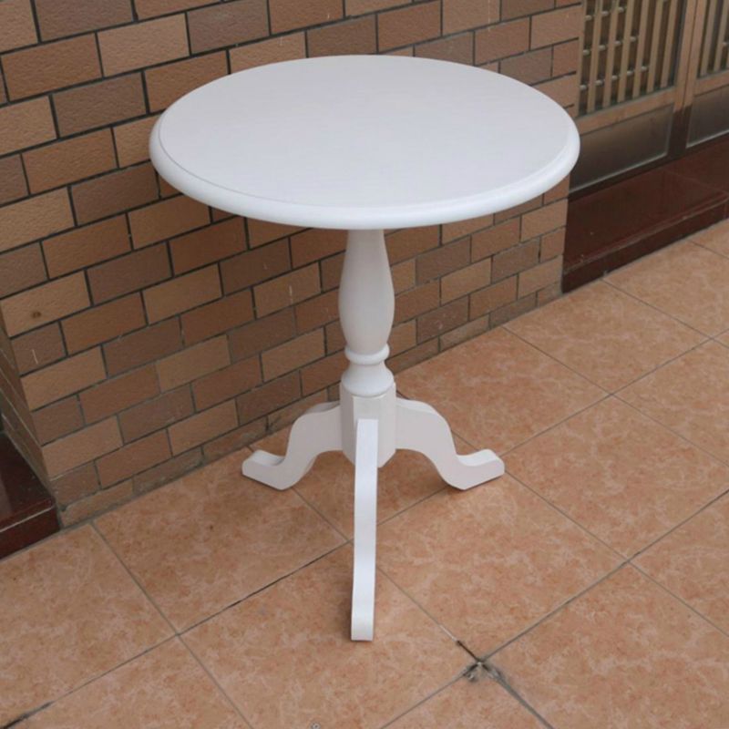 Solid Wood Round End Table Retro Dia 20.08" Sofa Side Accent Table