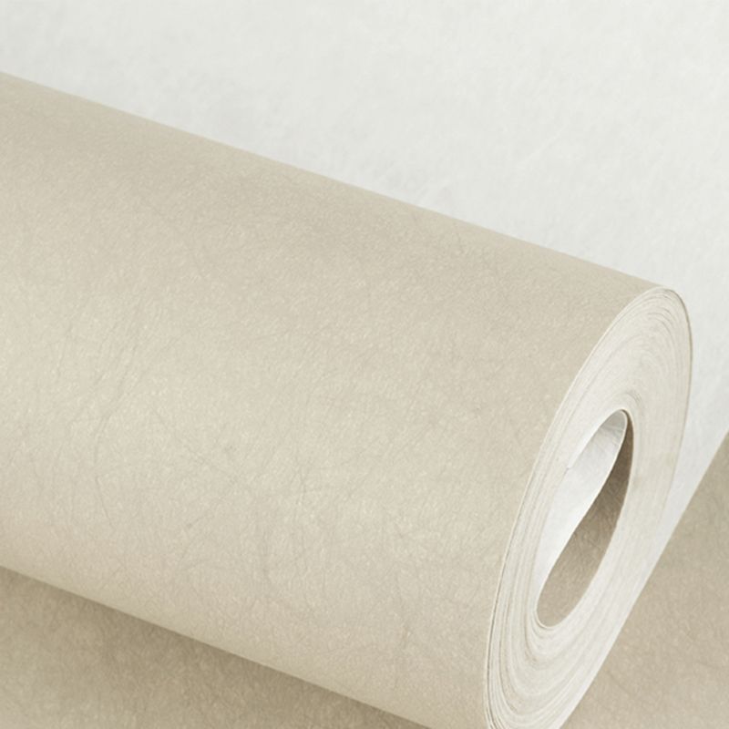 Modern Style Wallpaper Roll Solid Color Pattern Stain Resistant Wall Covering, Soft Color