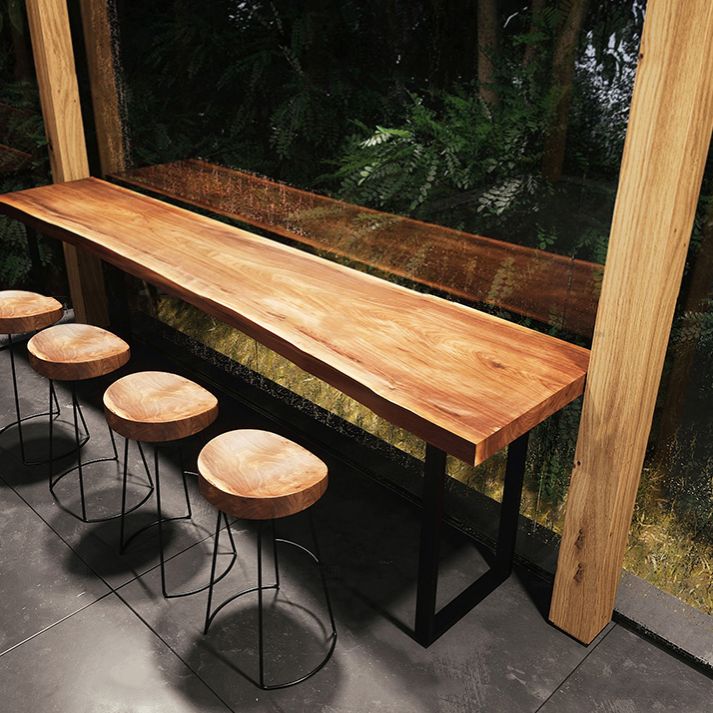 Modern Wood Counter Height Set 1/2/5 Pieces Indoor Natural Counter Set