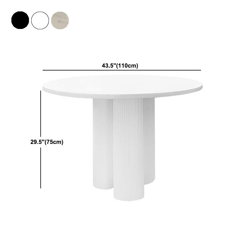 Modern Dining Table Stone and Metal Three Pedestal Dining Table for Living Room