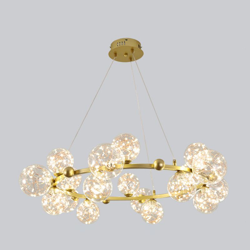 Modern Sphere Chandelier Lights Glass Chandelier Pendant Light for Living Room