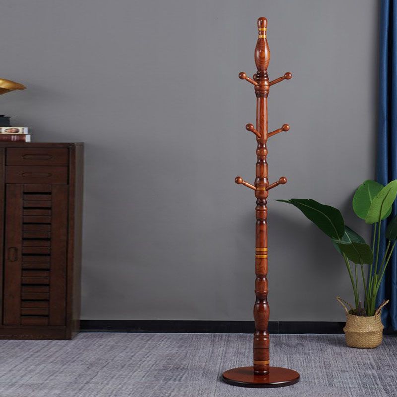 Mid-Century Modern Hall Stand Oak Wood Hooks Included Free Standing Entryway Kit