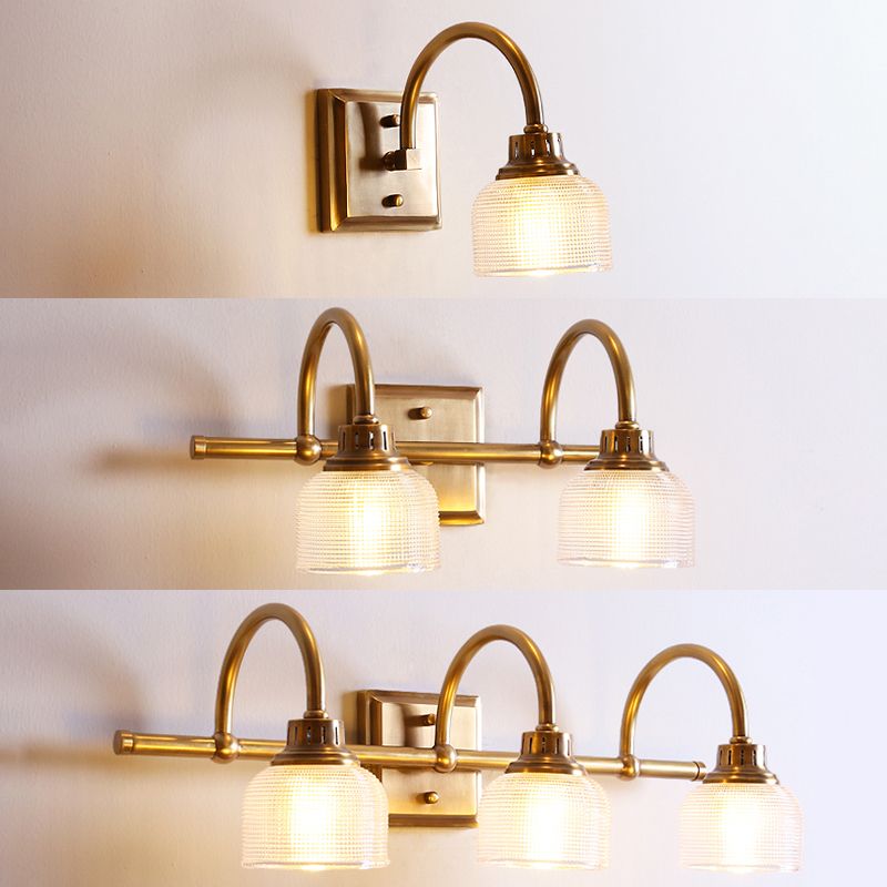 Ciotola di semplicità tradizionale Vanity Luci di applique in vetro Monte a monte Lampada per bagno