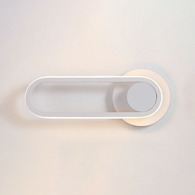 Acrylic Oval LED Wall Sconce in Modern Concise Style Aluminium Rotatable Wall Lamp for Bedroom