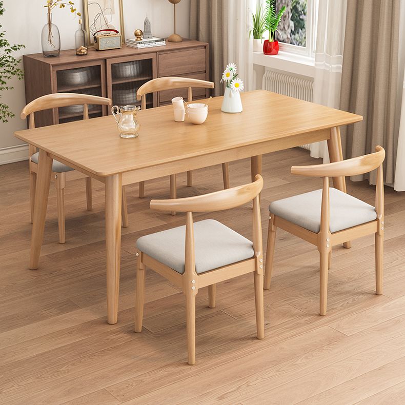 Minimalistische Küche Massivholz Esstisch Rechteck Standard Esstisch mit 4 Beinbasis