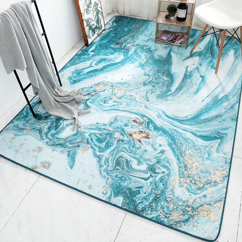 Designer Living Room Rug Multi Color Abstract Print Rug Polypropylene Non-Slip Backing Machine Washable Area Carpet