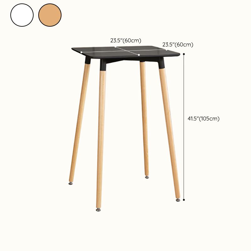 Beech Solid Wood Legs Bar Table Glam Round and Square Bar Table