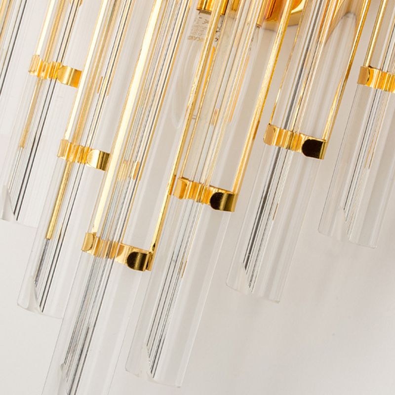 Simplicidad Luz de luz Spline con lámpara de pared posmoderna de sombra de cristal transparente