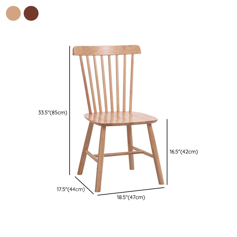 Contemporary Rubber Wood Armless Windsor Dining Chair for Restaurant