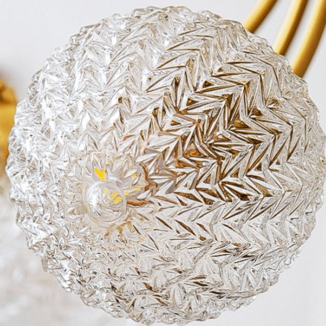 Ball Shape Glass Flush Mount Light Modern Style Multi Lights Ceiling Mount Light in Gold