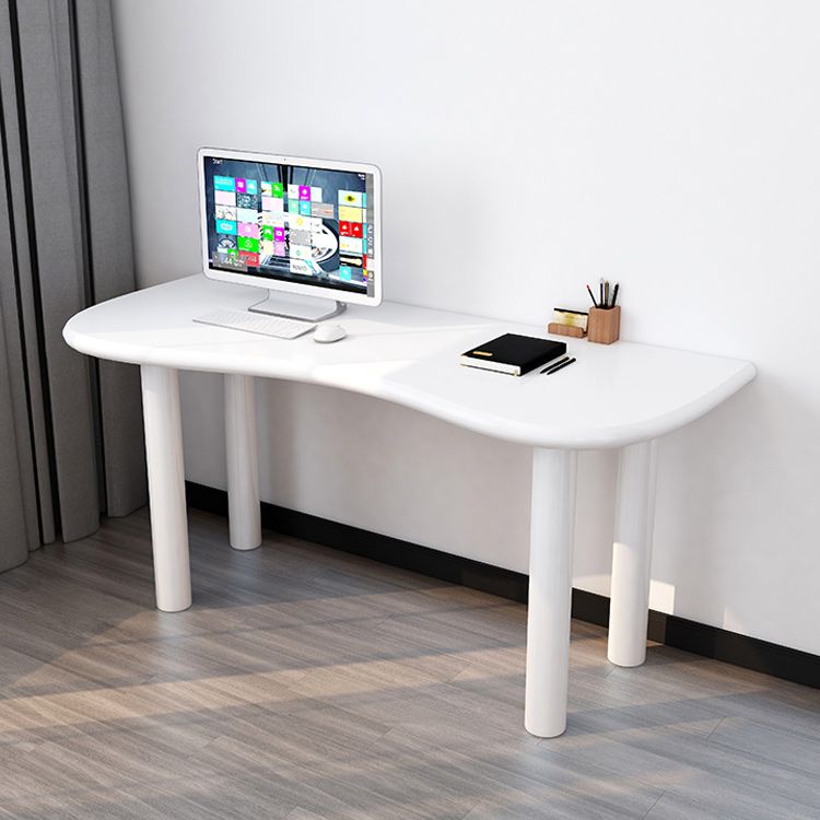 Modern Solid Wood Writing Desk 29.53" Tall Parsons Base Office Desk