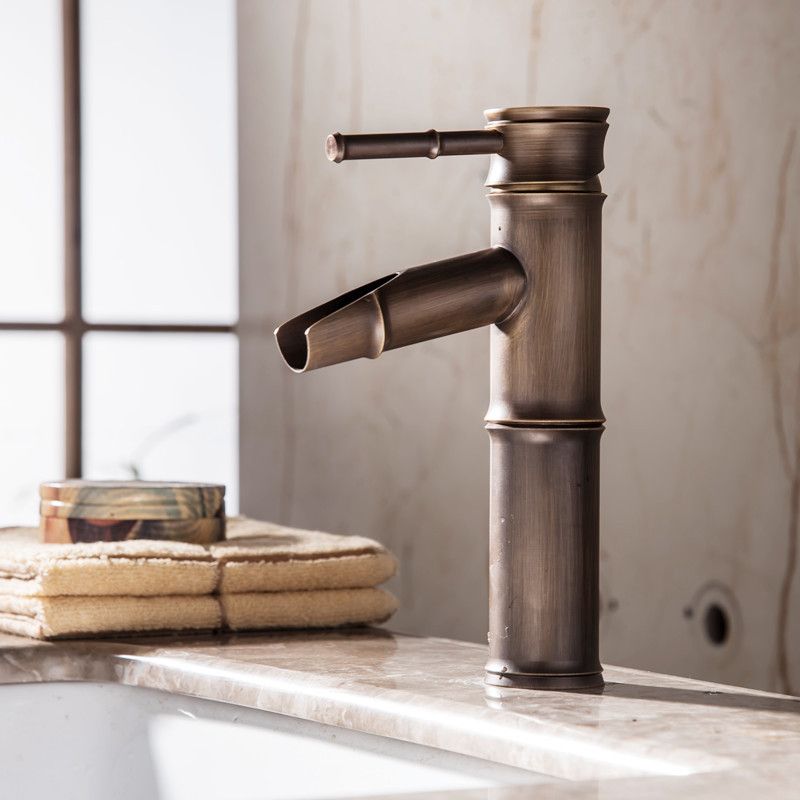 Farmhouse Style Vessel Sink Bathroom Faucet Circular Brass Faucet