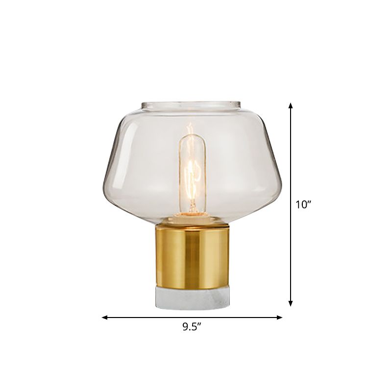 Cylindre d'or / balle / balle effilée de la lampe de nuit à un seul bulbe