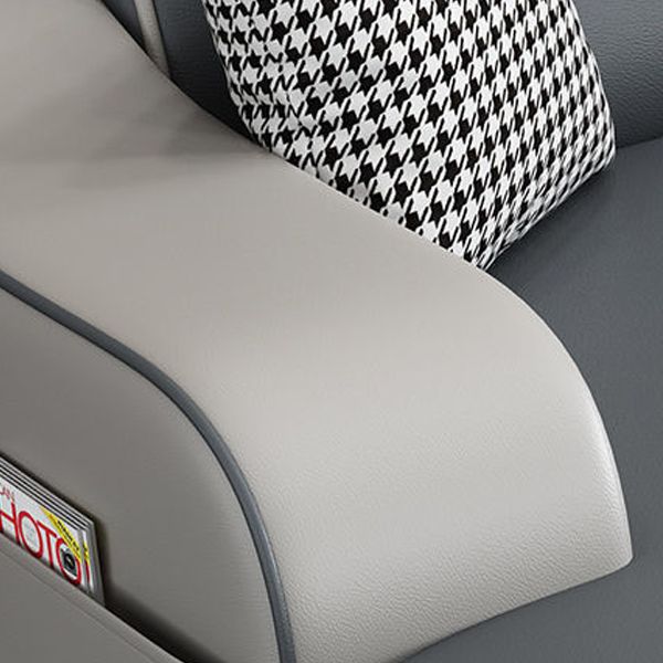 Blue L-Shape Sectional Sofas Living Room Square Arm Sectional Couch