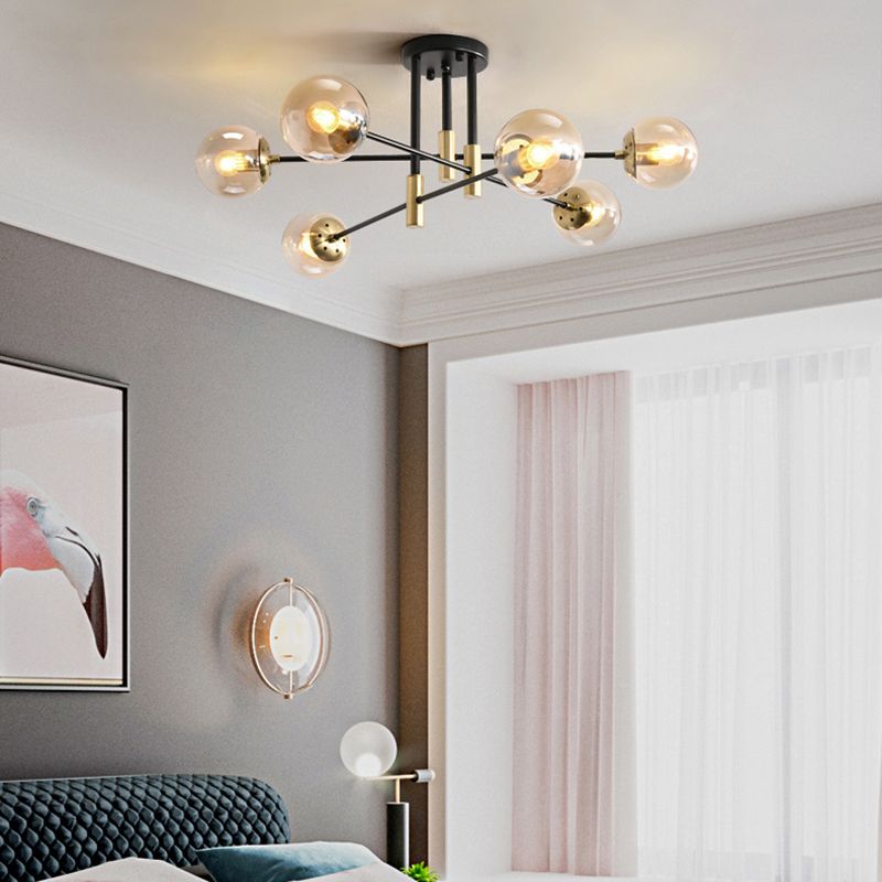 Ball Glass Shade Ceiling Light Modern Bedroom Ceiling Lamp Fixture