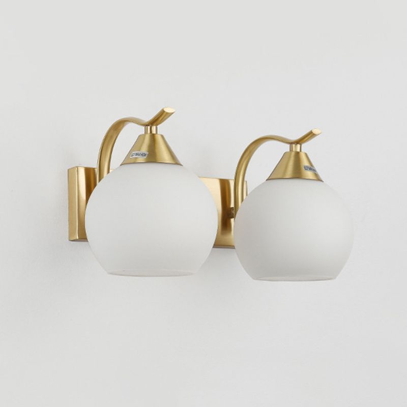 Glass Global Sconce Light Fixture Simplicity Style Gold Wall Lighting Fixture for Living Room