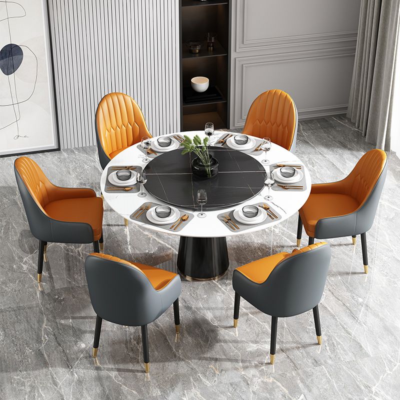Chaises de salle à manger de style scandinave en métal, chaise Parsons avec bras