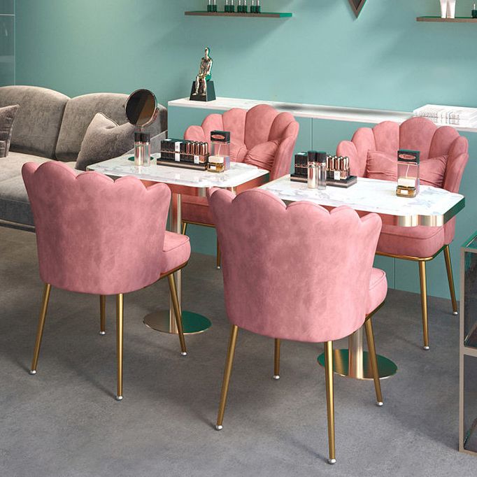 Chaise de salle à manger Glam, chaise à dossier solide de 21 po de large avec 4 pieds en métal pour la maison