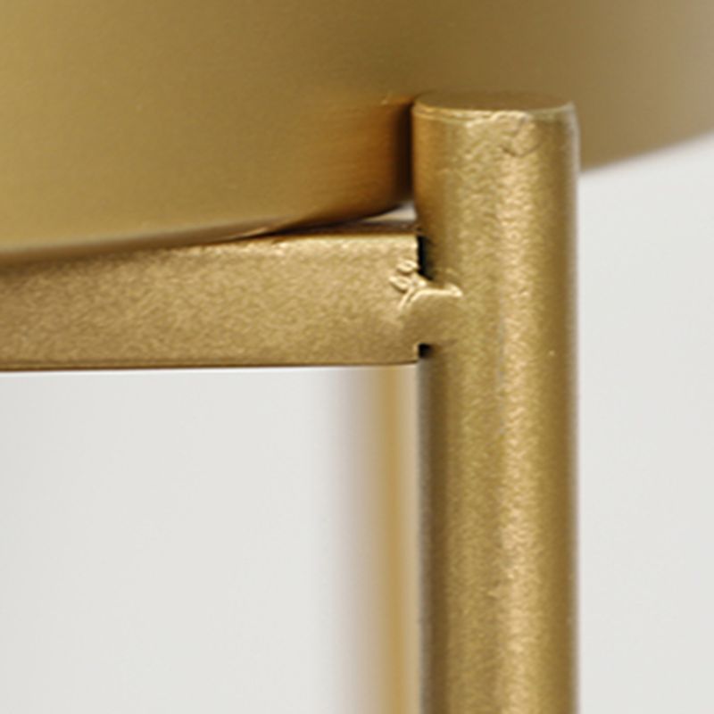 Round Shape Accent Side Table Metal Contemporary with Storage End Table