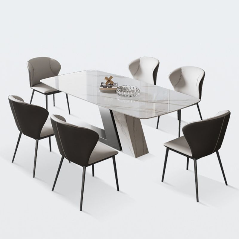 Glam Dining Rectangle Table Dining Sintered Stone Table for Home Use