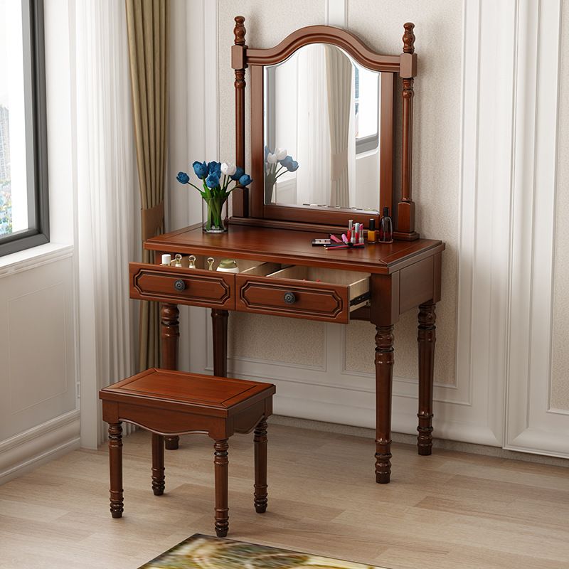 19.68" Wide Vanity Set with Drawer Rubberwood Make-up Vanity