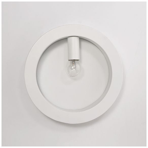 Lampada da parete da bagno a tonalità quadrata/arrotondata in metallo a 1 luce semplicistica lampada a parete a parete elegante in nero/bianco