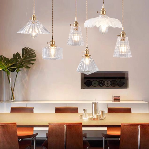 Messingglas hängende Leuchte Industrie 1-Licht-Anhänger Beleuchtung für das Restaurant