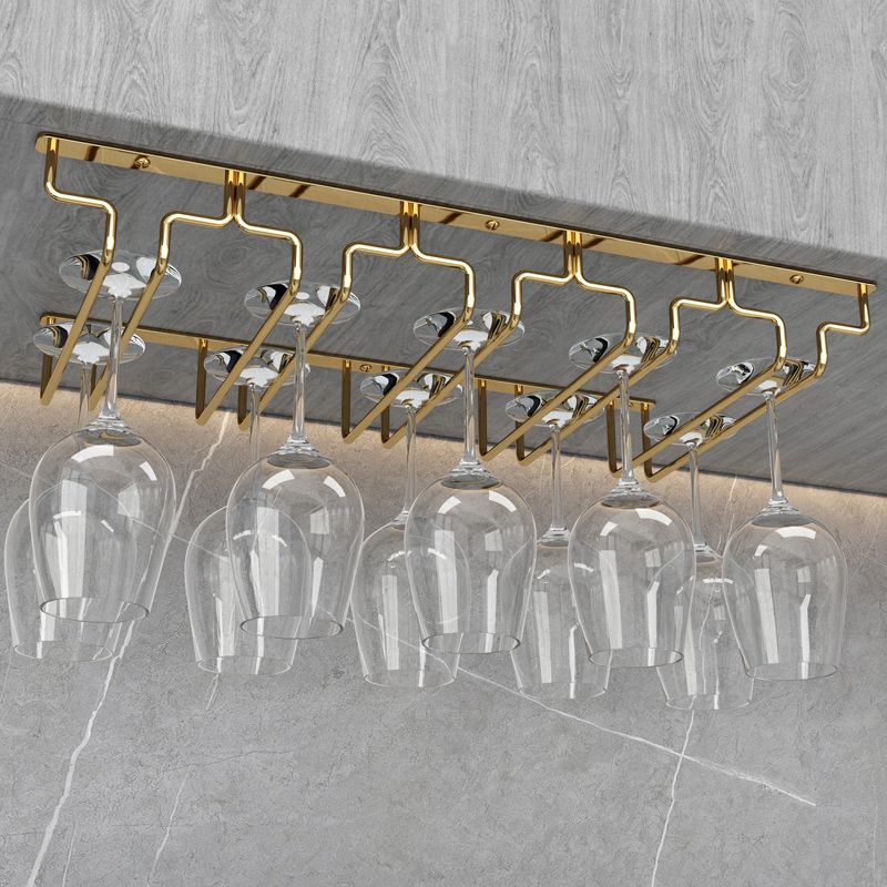 Modern Hanging Wine Glass Rack Metal Glass & Stemware Holder for Kitchen