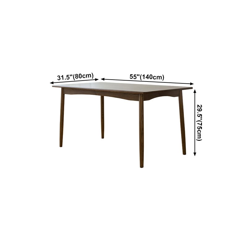 Modern Ash Wood Table in Walnut for Restaurant Rectangle Dining Table with 4 Legs