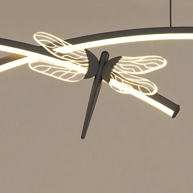 4 Leichte lineare Libelle Insel Lichter moderne Kronleuchter Metal Island Lighting