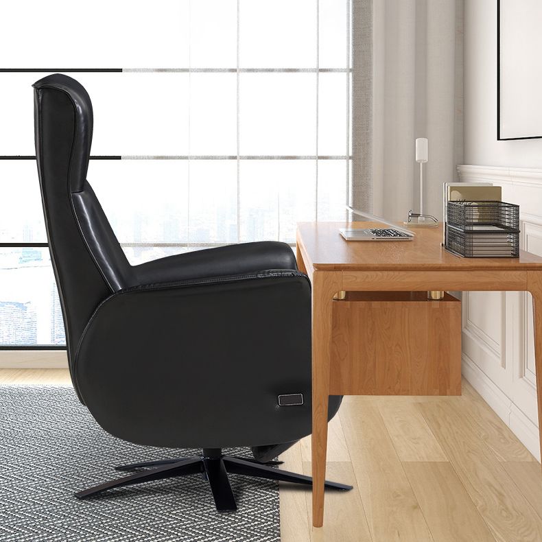 Padded Arms Desk Chair Modern No Distressing Leather Ergonomic Chair